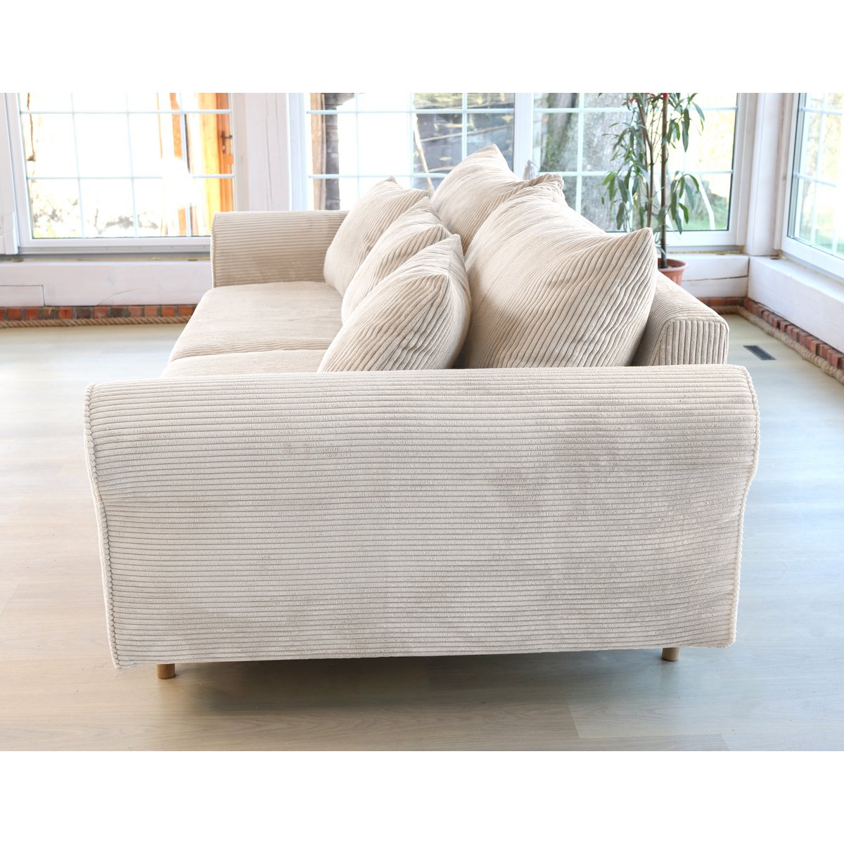 ASTRID 4-seater sofa/sofa bed Corduroy Cream removable & washable covers