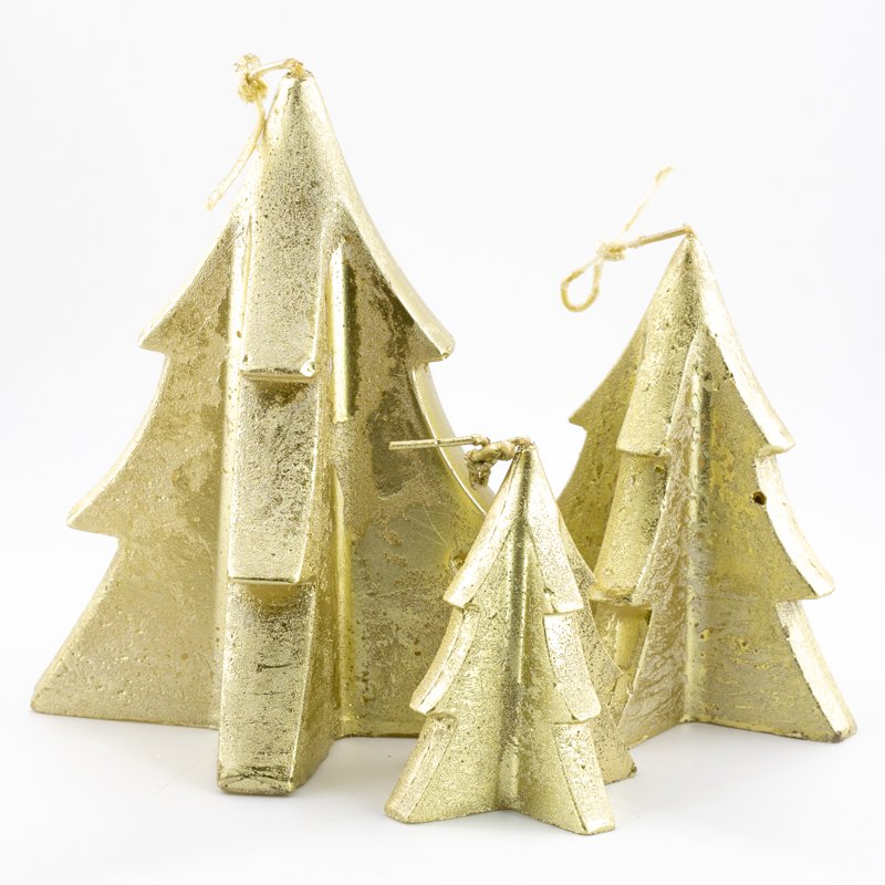 Soya candle pine tree gold