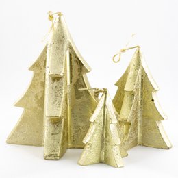Soya candle pine tree gold