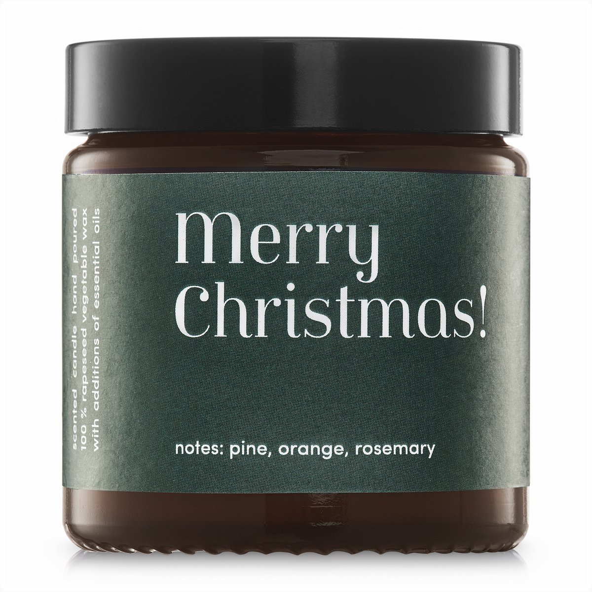 Merry Christmas Duftkerze „Tanne“, 100 % natürliches Rapswachs, 120 g