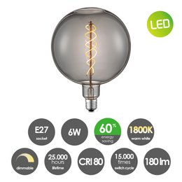 Home Sweet Home hanglamp brons Saga - G180 - dimbaar E27 rook