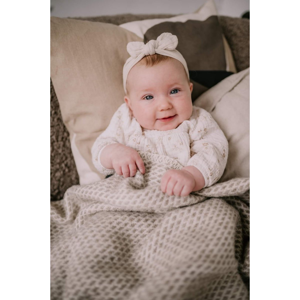 Wool crib blanket - Taupe