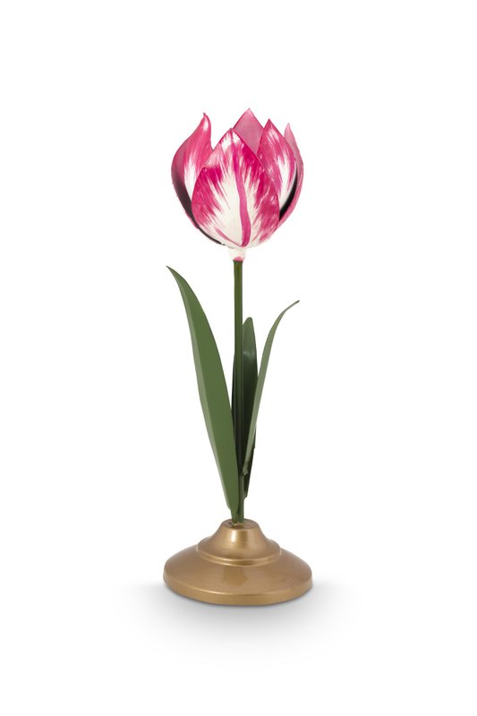 Candle Holder Metal Tulip Pink 26cm