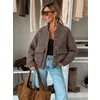 Veste Teddy bomber à boutons dorés et poches