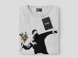 Banksy's Graffiti T-shirt Unisex - The Flower Thrower