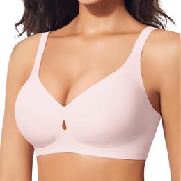 Gather without steel ring, jelly strip, big chest, fat mm, breathable, sexy, seamless underwear, women's bra