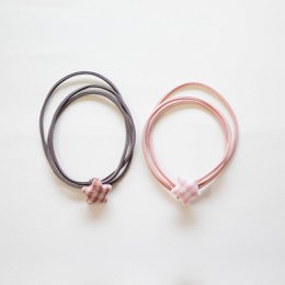 Haargummis - Vichy-Sternenbänder Pink