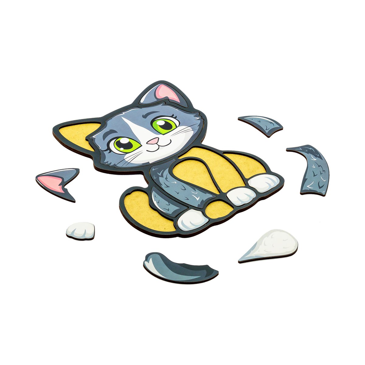 Wooden Cat Puzzle for Kids