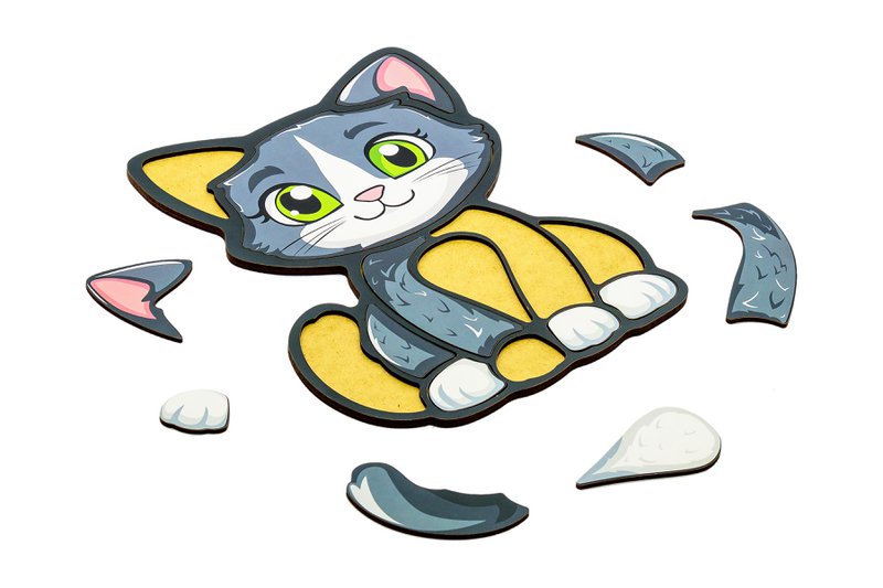 Wooden Cat Puzzle for Kids