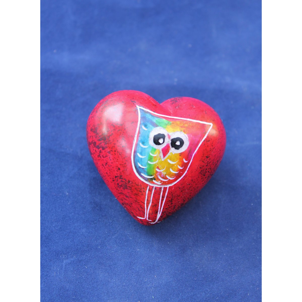 Herz klein Eule rot - Speckstein