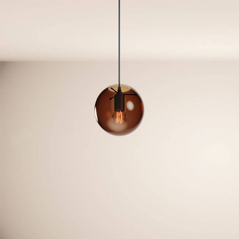 s.luce Orb sfera di vetro lampada da galleria 500cm sospensione nero