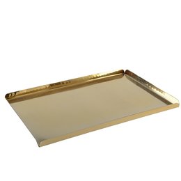Gylden hamret rektangulær bakke 30.5x21x1.25cm