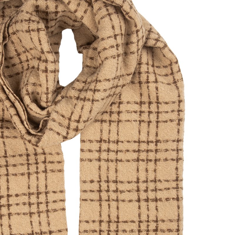 Winter Scarf Ladies 50x210 cm Beige Textile