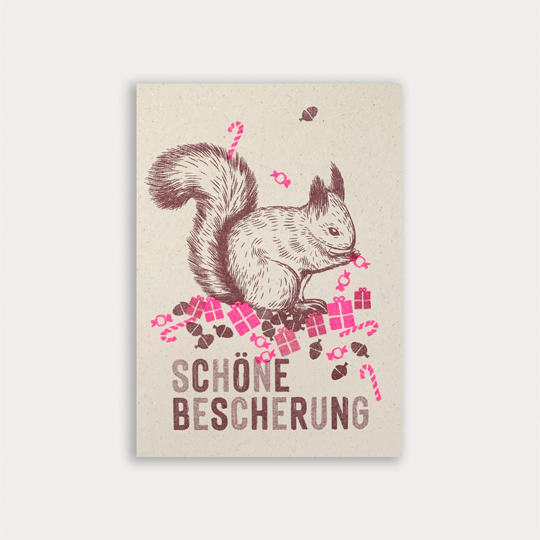 Ansichtkaart / kerst / eekhoorn / mooie cadeautjes