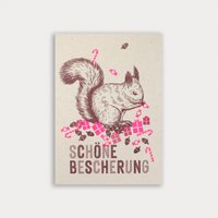 Postcard / Christmas / squirrel / beautiful presents
