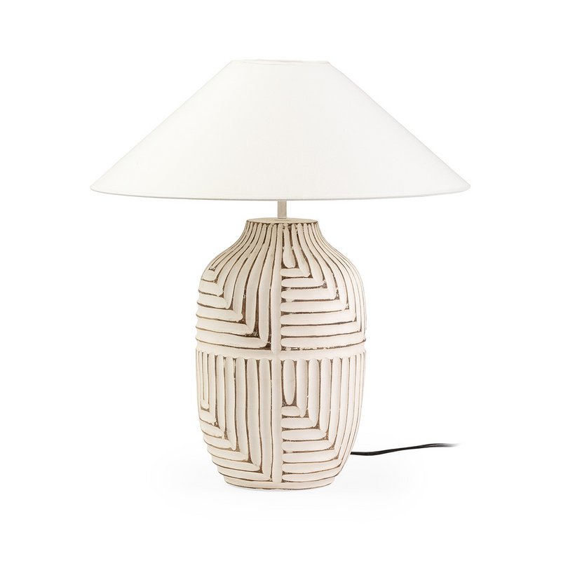 TABLE LAMP 22X22X45 WHITE WOOD WITHOUT SCREEN TH6186300