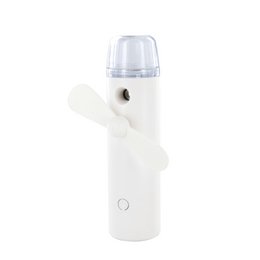 Ładowalny ręczny wentylator z mgłą – USB – Biały – 15 cm