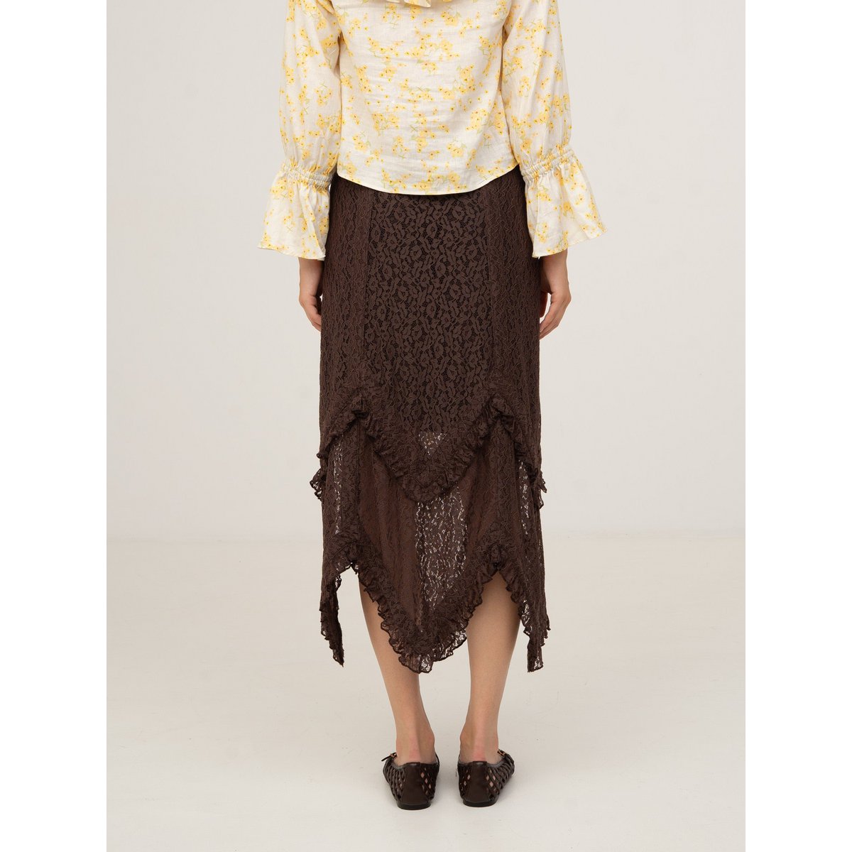 Chocolat Brown Lace Skirt