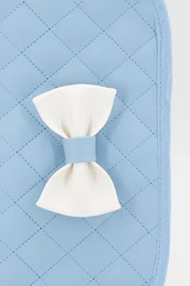 Baby quiltet dokumentholder med sløjfe, grå