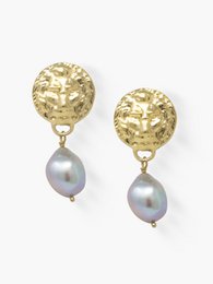 The Lion Earrings With Pearls