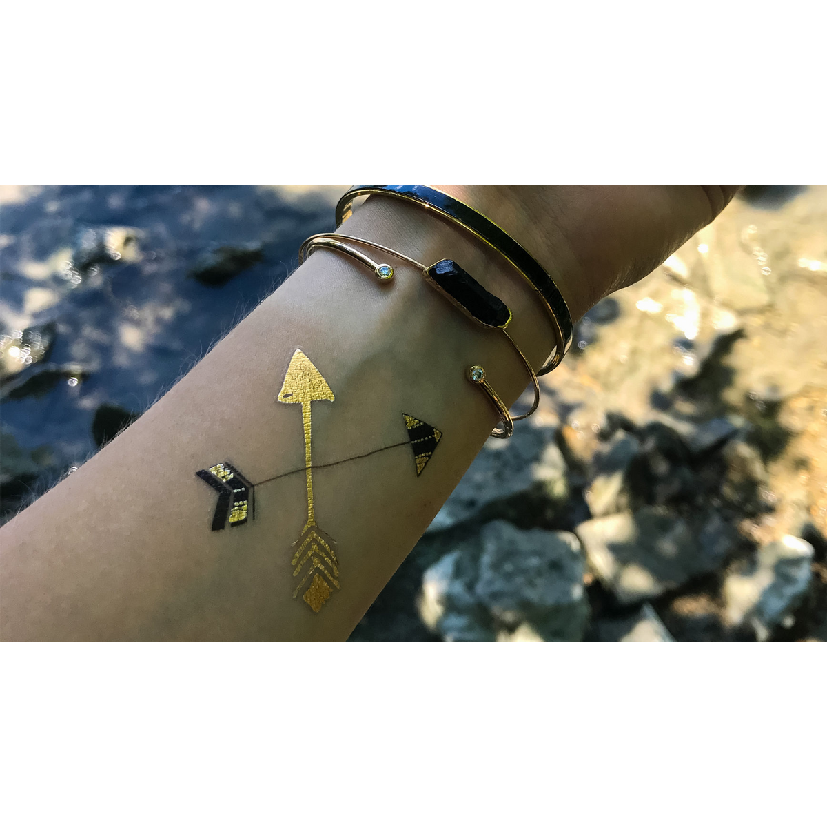 Tatuaggio temporaneo: frecce dorate