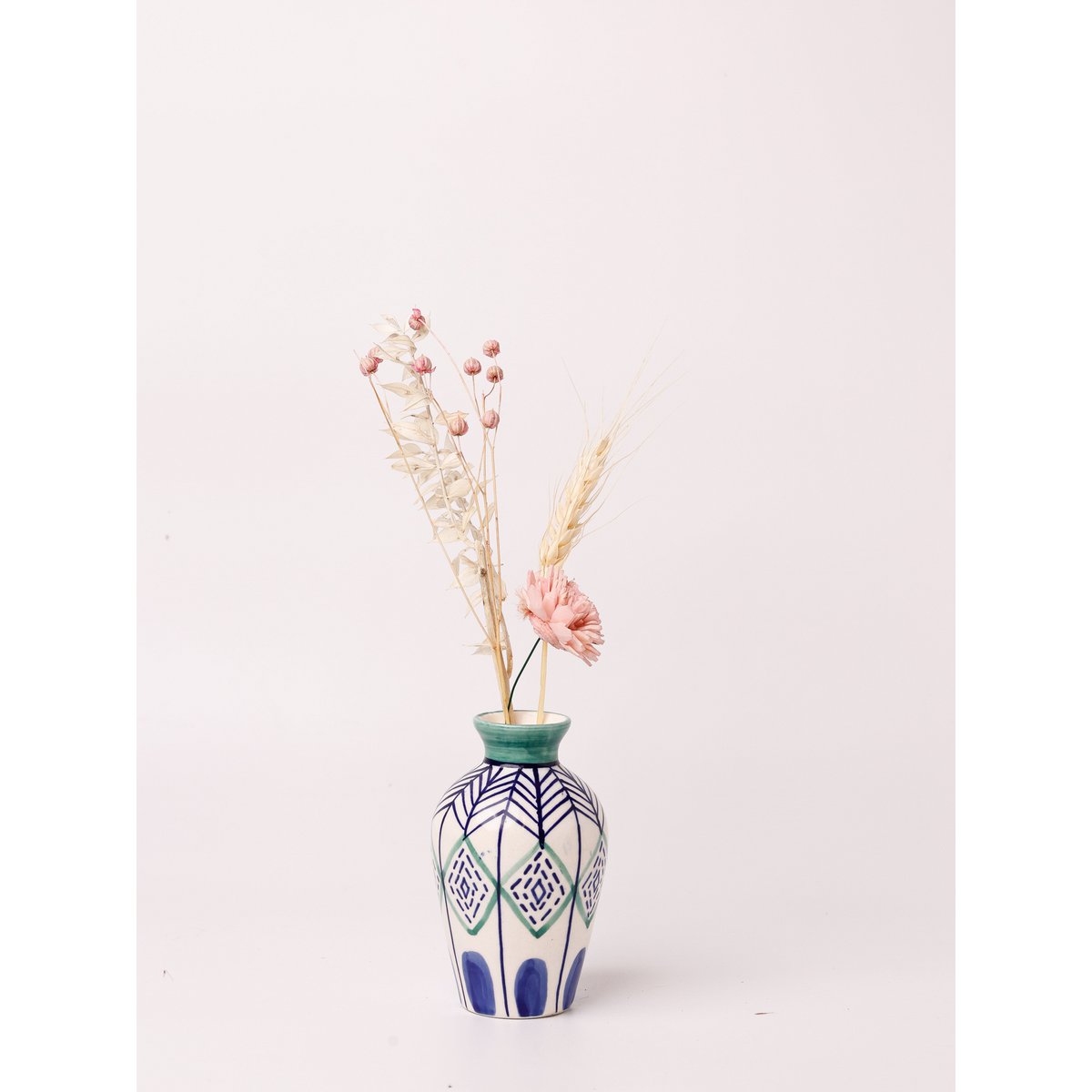 Hand-Painted Ceramic Vase - Set of 3, 4-inch Tall