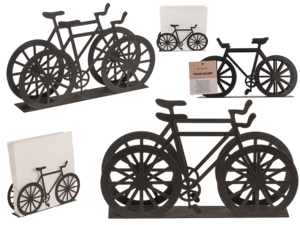 Black metal tissue holder, bicycle, ca. 19 x 3 x