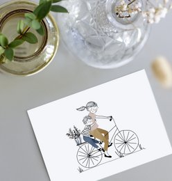 Card Bike Ride Boy - Mutter und ihr Sohn auf einem Fahrrad