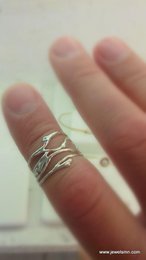 Silberner Jasminring, Sterlingsilber-Schmuckring, vergoldeter Astring, Geschenk für Sie, Geburtstagsgeschenk für Frauen, handgefertigter Boho-Schmuck