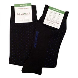 Bambocks Chaussettes Bamboo 4 paires pois noir / bleu