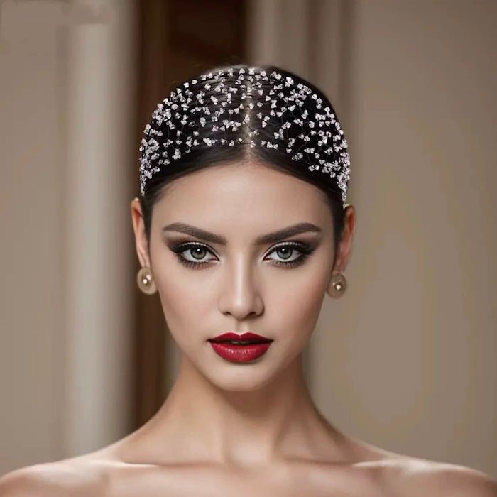 Filet à cheveux en cristal tricoté de luxe