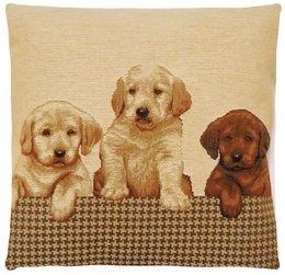 Funda cojín Cachorro Labrador beige