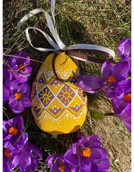 Uovo di Pasqua dipinto a mano (giallo)