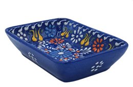 Soap dish Ebabil dark blue and white, hand painted