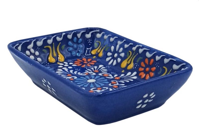 Soap dish Ebabil dark blue and white, hand painted