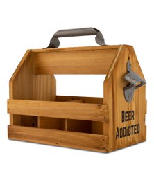 Caddy in legno per 6 bottiglie di birra