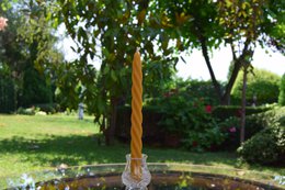 Twisted Beeswax Taper Candle - Pure bijenwas en katoenen lont