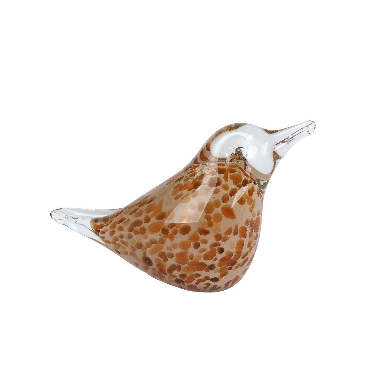 Sculpture Bird lying brown glass