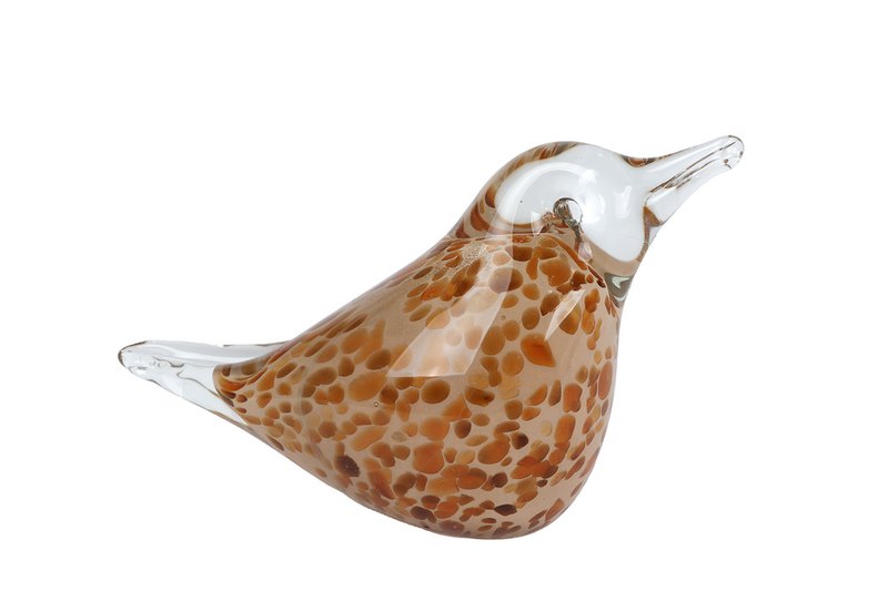 Sculpture Bird lying brown glass
