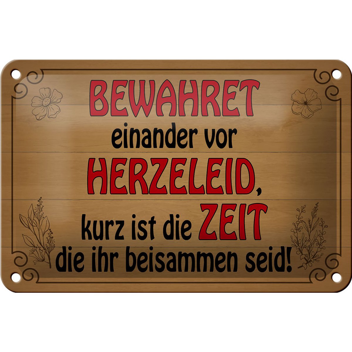 Tin sign saying 18x12cm protect each other from heartache decoration