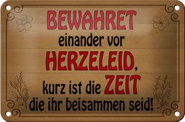 Tin sign saying 18x12cm protect each other from heartache decoration
