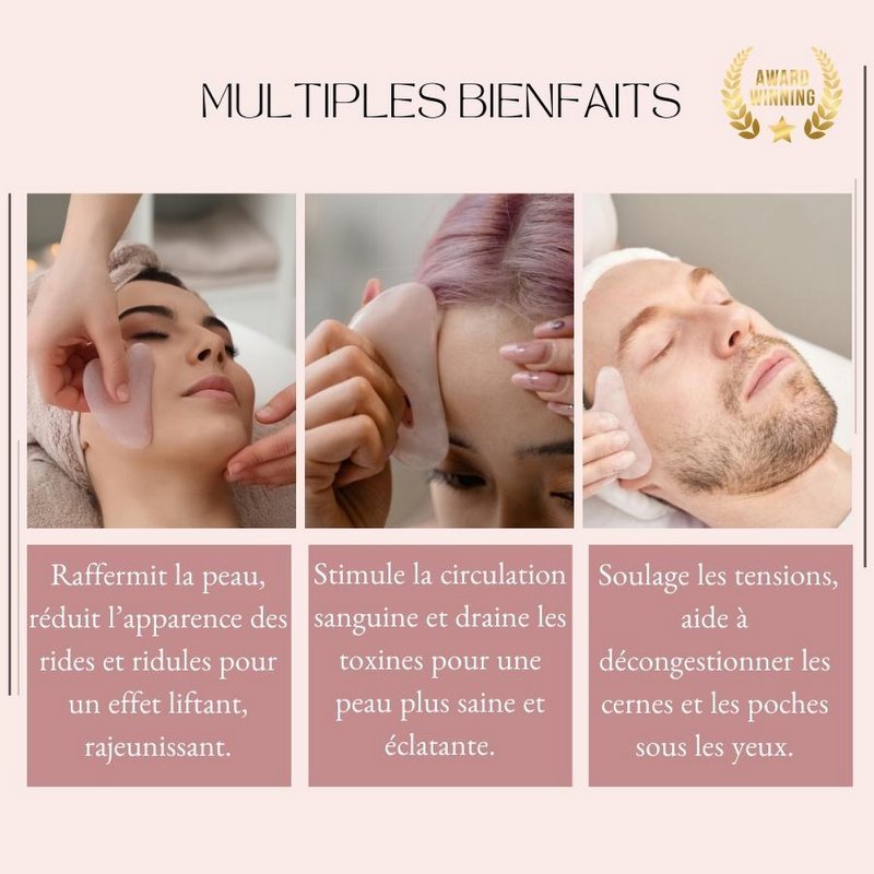Rodillo de Cuarzo Rosa y Gua Sha Duo