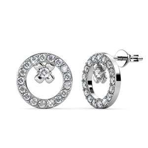 Boucles d'oreilles Eliza - Argenté et Cristal