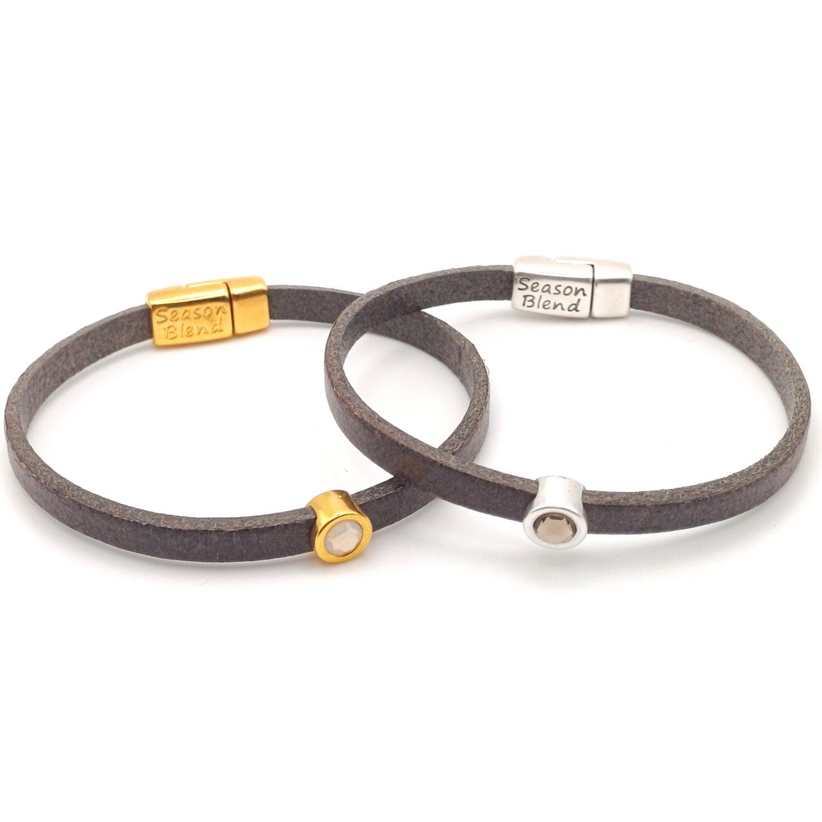 Shorty leather bracelet dark taupe