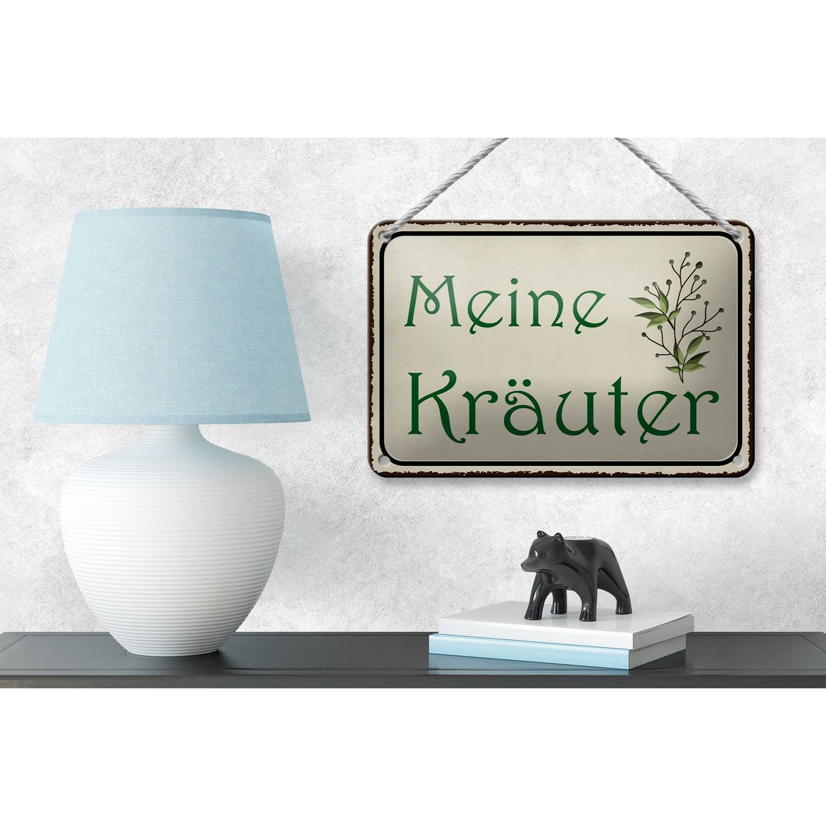 Tin sign saying 18x12cm my herbs gift decoration