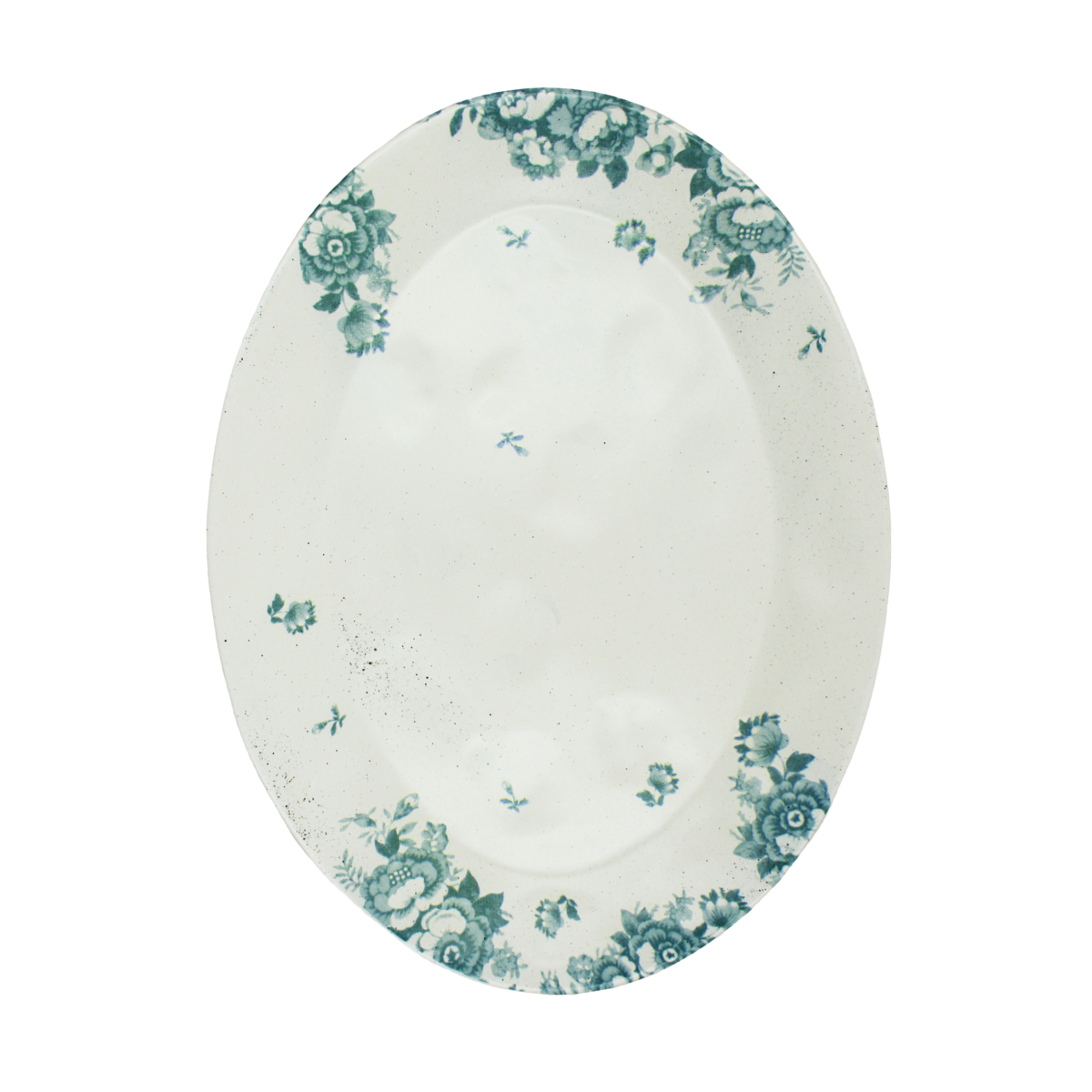Serveer schotel vintage bloemen groen