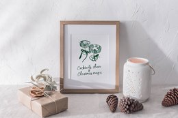 Weihnachtsposter Cocktails, purer & Weihnachtszauber, trendiges Weihnachtsposter, Cocktailposter, Retro-Weihnachtsposter