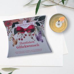Lykkelys / I gaveæsken med udskåret sløjfe 🎀 / Hjertelig / Tillykke / VE 15