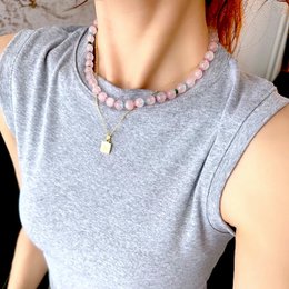 Rose kwarc kryształowe koraliki dopaminy