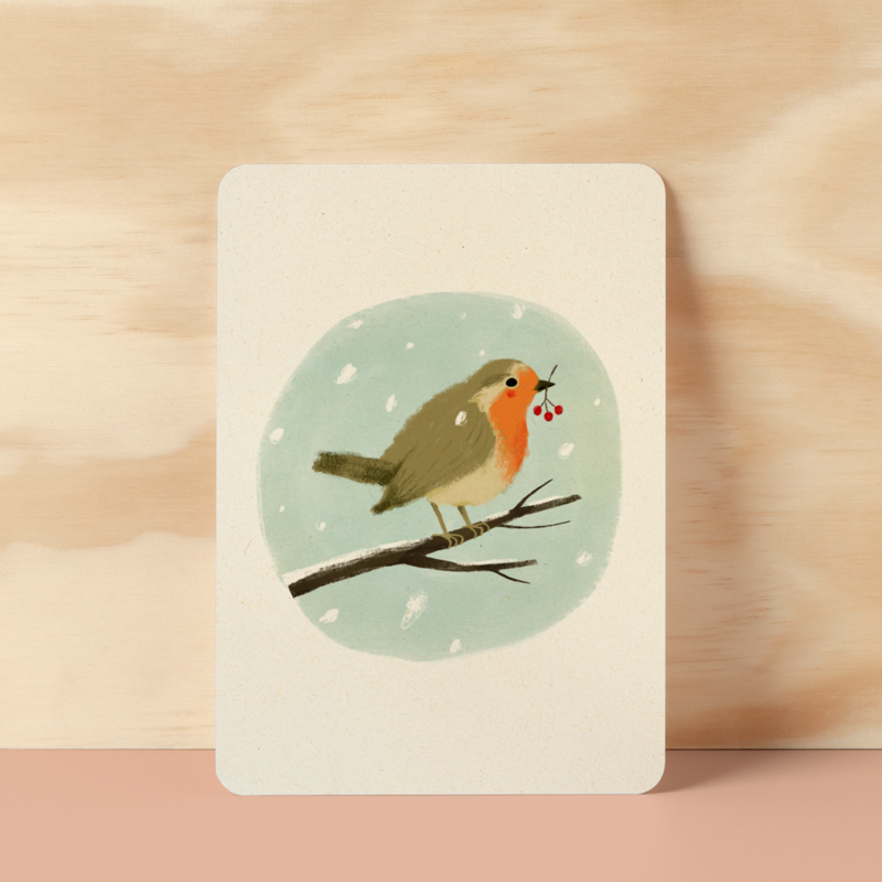 Postcard | Robin in the snow